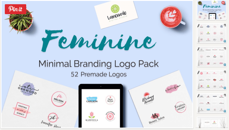 Feminine Minimal Branding Logo Pack (2017)