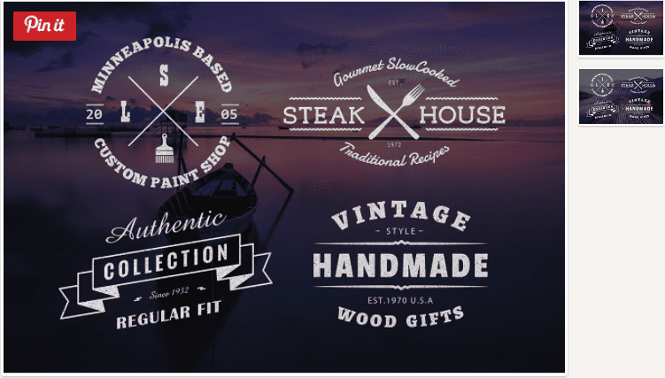 Vintage Logo PSD Template - Set of 4 (2017)