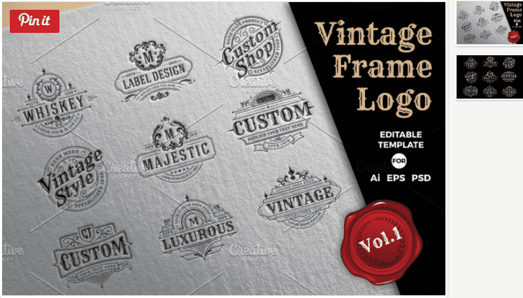 Retro Vintage Frame Logo Template (2018)