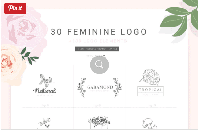30 Feminine Logo Bundle V.1 (PSD) (2018)