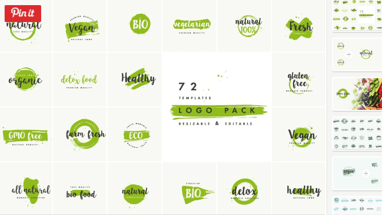 Organic, natural and vegan badges (2017)