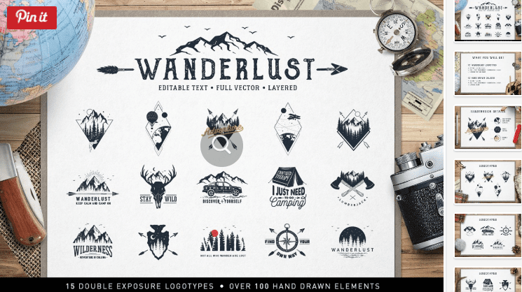 Wanderlust. 15 Double Exposure Logos (2018)