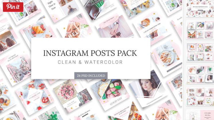 Instagram Watercolor Posts Pack (2018)
