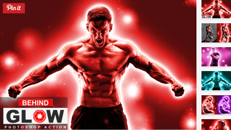 Behind Glow Photoshop action (2017)