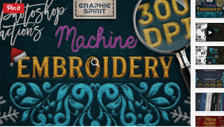 Machine Embroidery Photoshop Actions (2017)