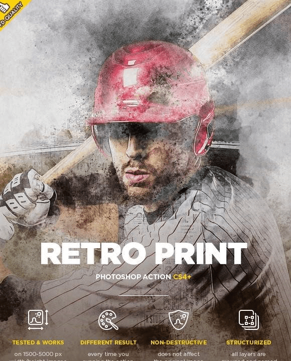 Retro Print CS4  Photoshop Action (2018)