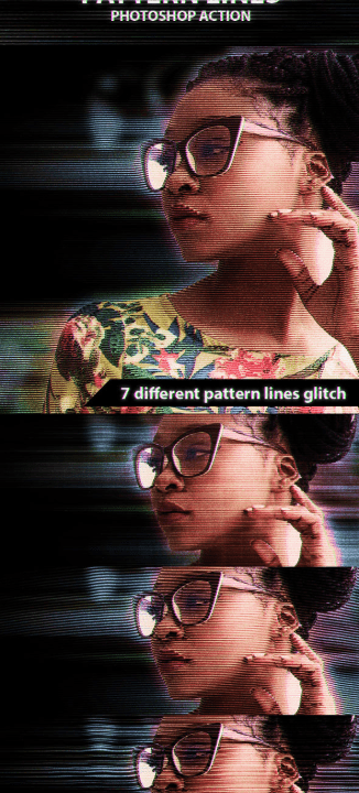 Holographic Pattern Lines Photoshop Action (2018)