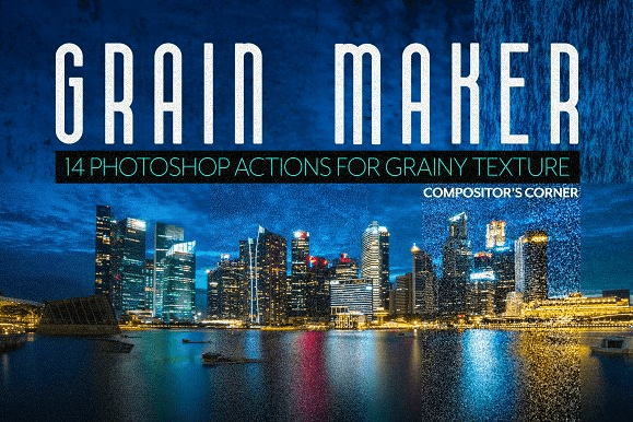 [Creativemarket] 14 Photoshop Grain Texture Actions (2018)