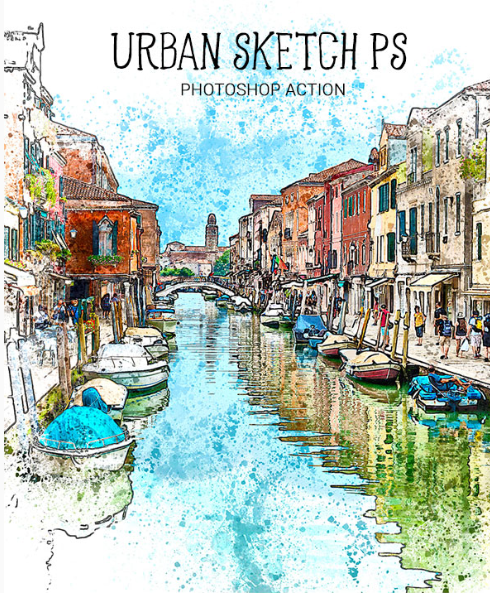 Urban Sketch PS Photoshop Action (2018)