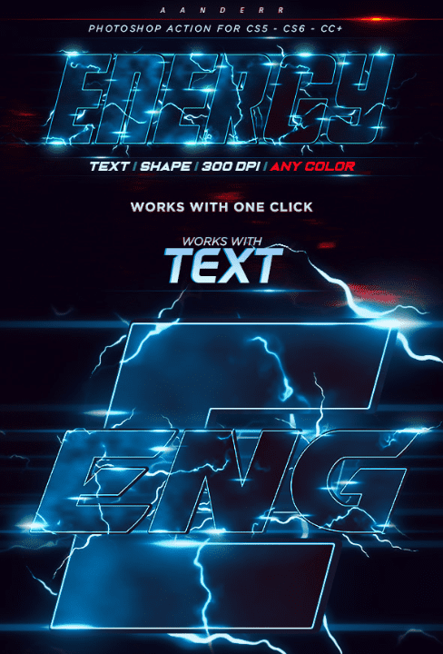 Energy Text Photoshop Action (2018)