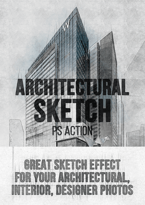 Architectural Sketch Photoshop Action (2018)