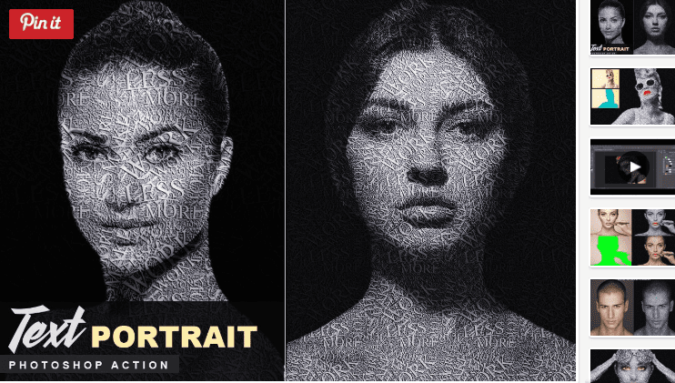 Text Portrait Photoshop Action (2018)