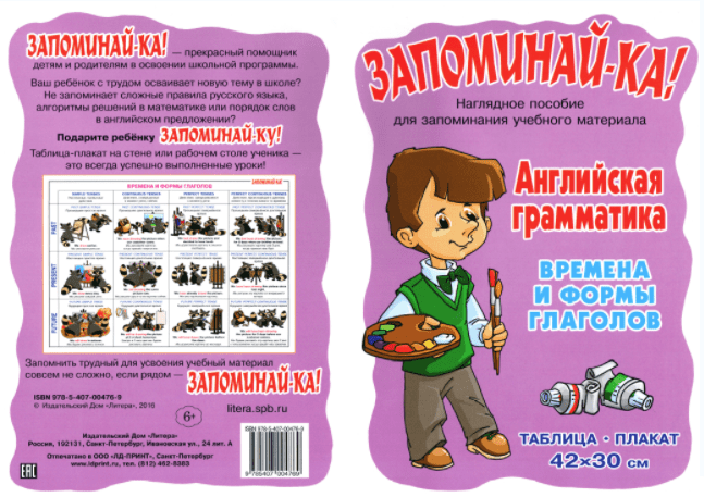 Английская грамматика. 5-9 классы. Времена и формы глаголов. Таблица-плакат - Литера (2014)