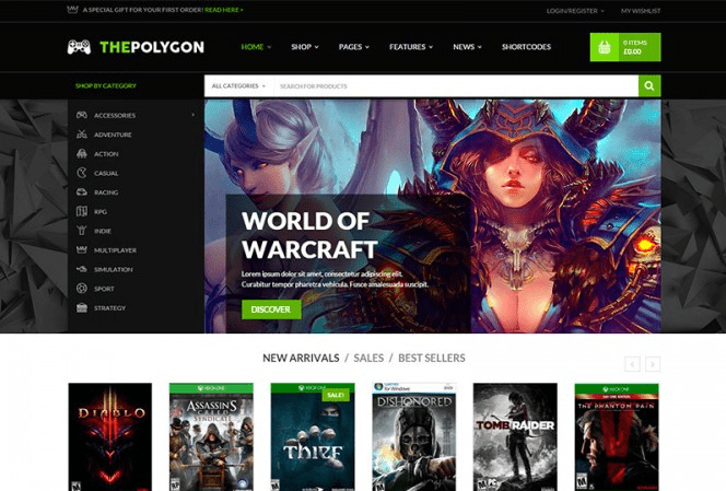 [WP] The Polygon v1.0.5 — игровой WordPress шаблон