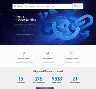 BeTheme 17.0 - одна из самых продаваемых тем в Themeforest