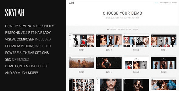 Skylab v2.1.1 - портфолио / фото WordPress шаблон