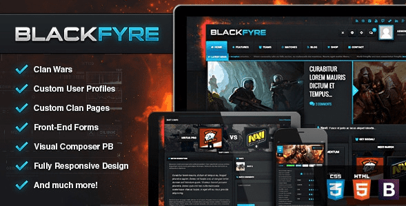 Blackfyre v1.9.3 - игровой шаблон для WordPress