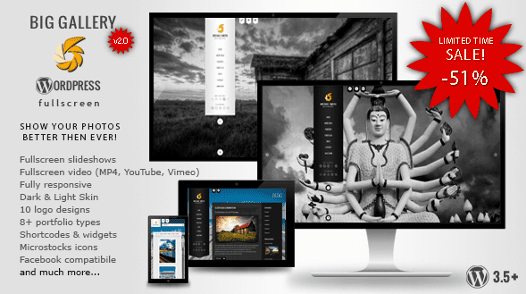 BIG Gallery WP v 2.0 - Полноэкранный шаблон фотография / Портфолио