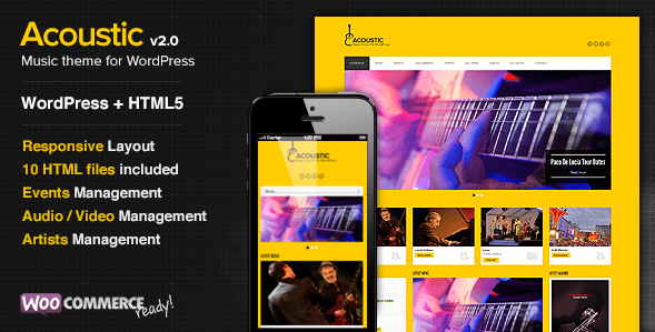 Acoustic v2.8 - музыкальный шаблон для WordPress