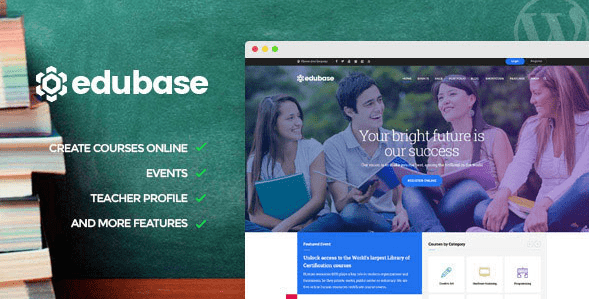 Edubase v1.4.2 — курсы / обучение / события WordPress шаблон