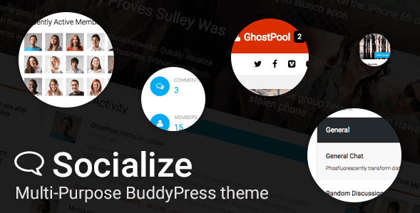 Socialize v2.19.1 — многоцелевой BuddyPress WordPress шаблон