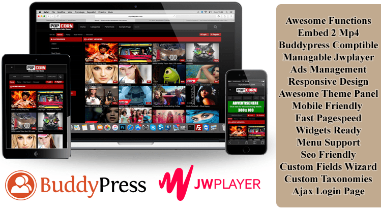 Popcorn 1.5.4 Адалт тема для WP-2018 NULL