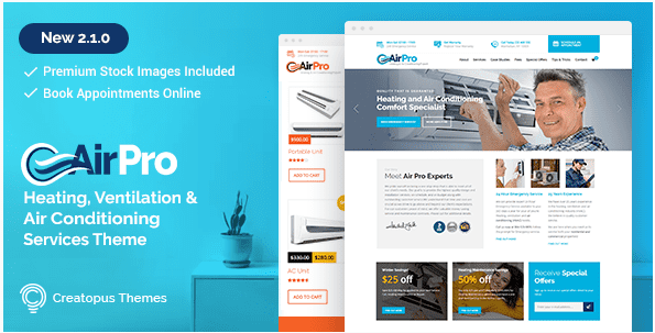 [Themeforest] AirPro v2.2.0 - шаблон wordpress для сервисных услуг (2018)