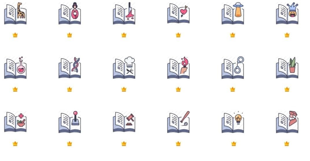 [Flaticon] Icon Pack: Book Genres | Lineal color 40 icons (2021)